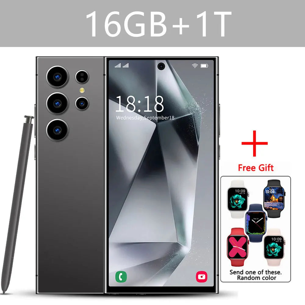 S24 Ultra Android Smartphone 7.3'' HD 5G Snapdragon 8 Gen 3 16GB+1TB Cellphones Mobile Phones Face Unlocked Cell Phone Tablet