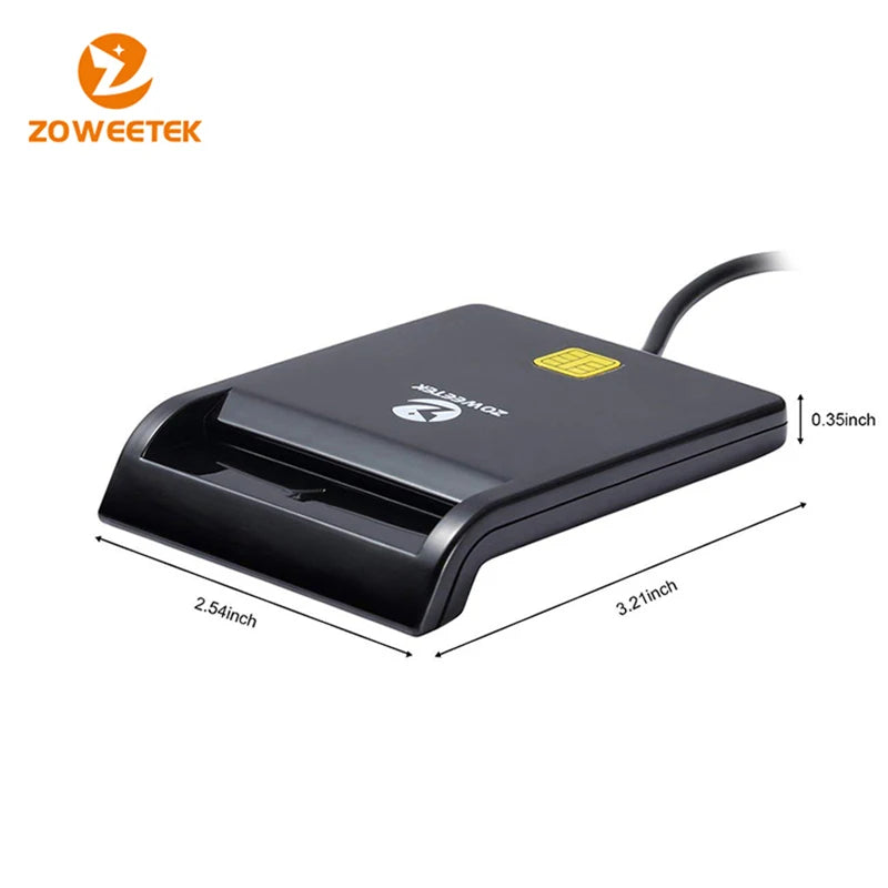 Zoweetek USB ID Smart Card Reader Electronic DNI Reader for ISO 7816 EMV IC DNIE Chip DNI Smart Card ZW-12026-1