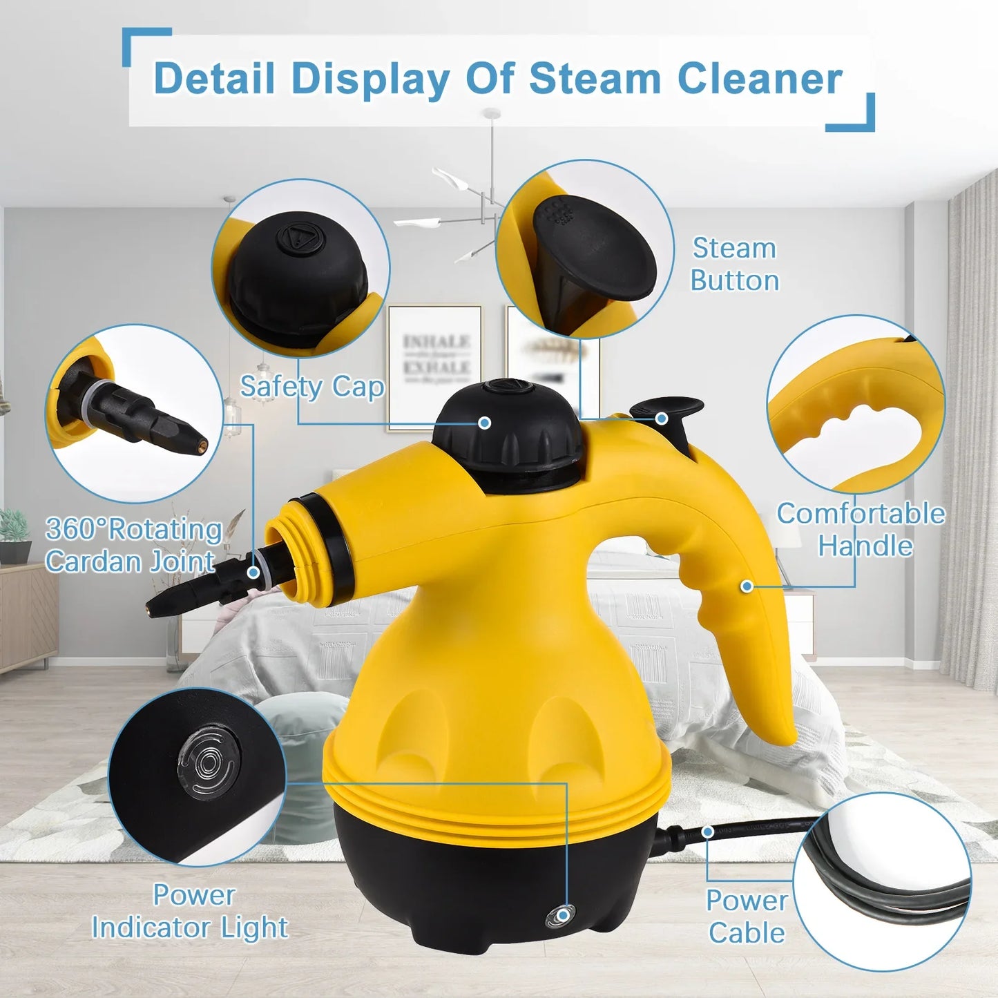 2025 Commercial Household Cleaning Machine Handheld High Temperature Steam Cleaning Machine Multifunctional Cleaner Oil Cleaning