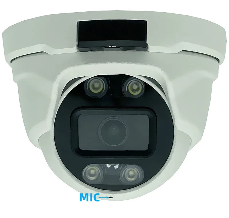 4K 8/5/4/3MP Double Light Built-In MIC IP Metal Ceiling Dome Camera Face Detect Low illumination ONVIF ICsee XMEYE NightVision