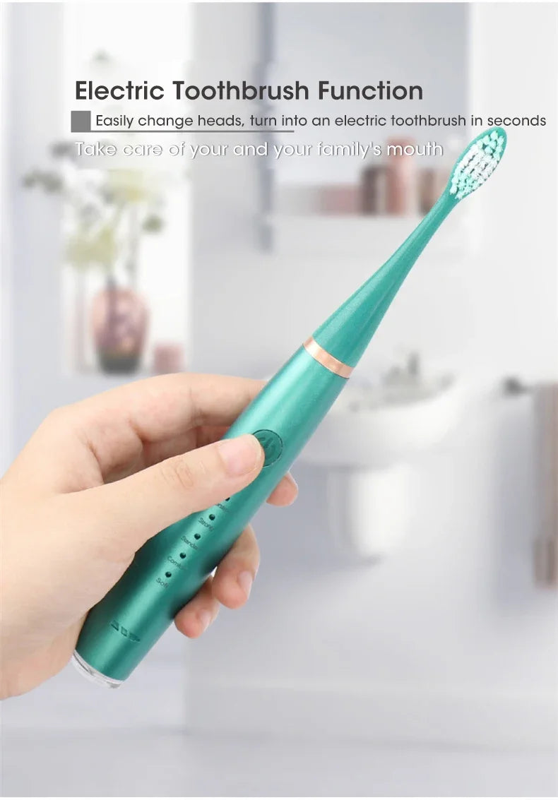 Home Electric Toothbrush with Sound Wave Cleaning Multifunctional 3-in-1 Teeth Scaling Whitening Care USB Charging Oral Cleaning