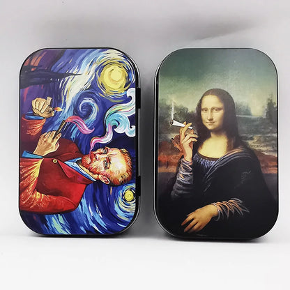 Flip Cap Cigarette Case Rectangle Container Tinplate Box Tobacco Storage Smoking Accessories Jewelry Candy Coin Key Organizer