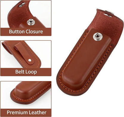 Folding Knife Scabbard Tool Portable Flashlight Belt Loop Case Holder Leather Sheath Pocket Hunt Camp Outdoor Carry