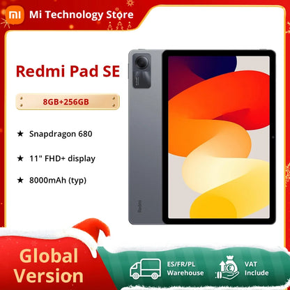 Global Version Xiaomi Redmi Pad SE Tablet 11 Inches FHD 90Hz Display Snapdragon 680 Mobile Platform 8000mAh Battery Mi Pad