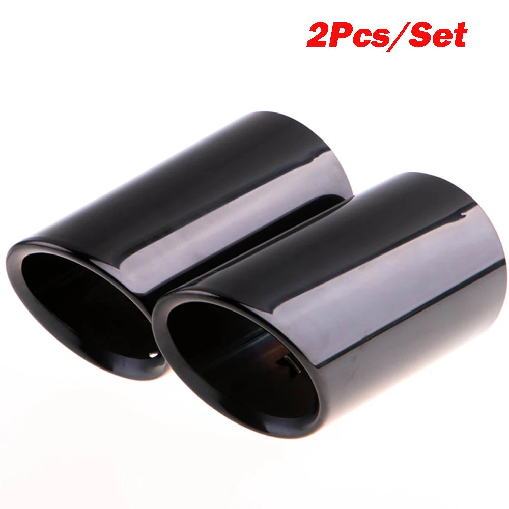 AQTQAQ Chrome Plating Stainless Steel Car Exhaust Muffler Tip Pipes Covers for Audi A1 A3 A4 TT 2009-2015 / VW Volkswagen PASSAT