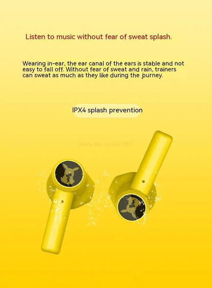 Pokemon Pikachu Earphones Wireless Bluetooth 5.0 Razer Sport Noise Reduction Headphones Touch Control Microphone Universal Gifts