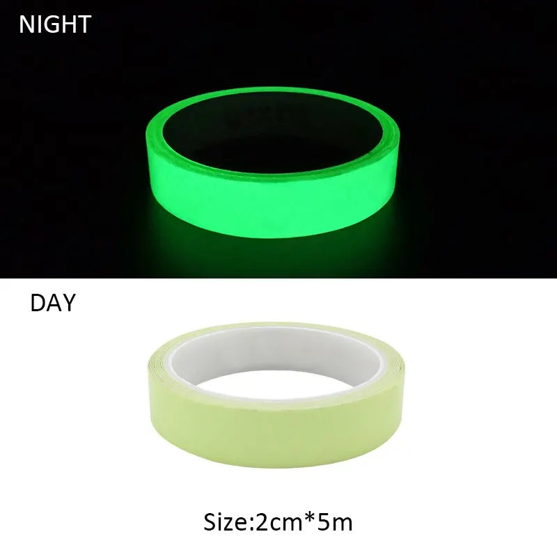 Luminous Tape 3m/5m Glow in The Dark Sticker Self-Adhesive Photoluminescent Tape Night Vision Safety Warning Security Stage Home