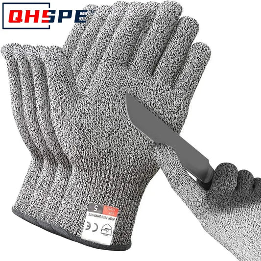 Guantes de cocina resistentes a cortes de grado 5, HPPE, resistentes a rayones, protección de seguridad para cortar vidrio para jardineros