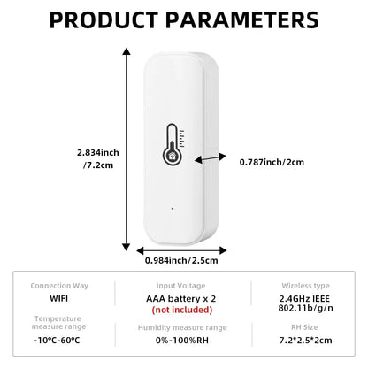 Tuya WiFi or ZigBee Temperature and Humidity Smart Home Thermometer Hygrometer APP Remote Alarm Work with Alexa Google Home