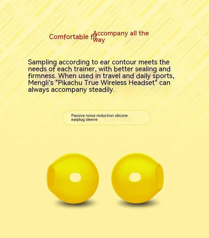 Pokemon Pikachu Earphones Wireless Bluetooth 5.0 Razer Sport Noise Reduction Headphones Touch Control Microphone Universal Gifts