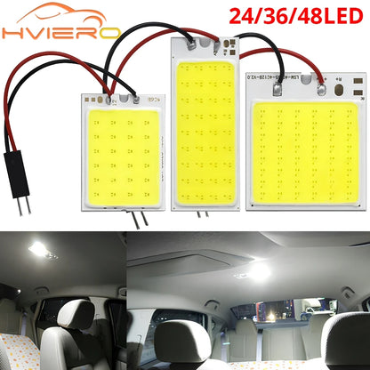 Bombillas LED blancas y rojas T10 W5w Cob 24SMD 36SMD 48SMD para panel de matrícula de coche, luces de lectura para interior de coche, luz de festón para maletero