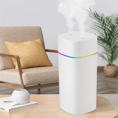 Air Humidifier USB Double Spray Port Essential Oil Aromatherapy Mute Atomizer Portable Colorful Lights 600ML Mini Humidifier