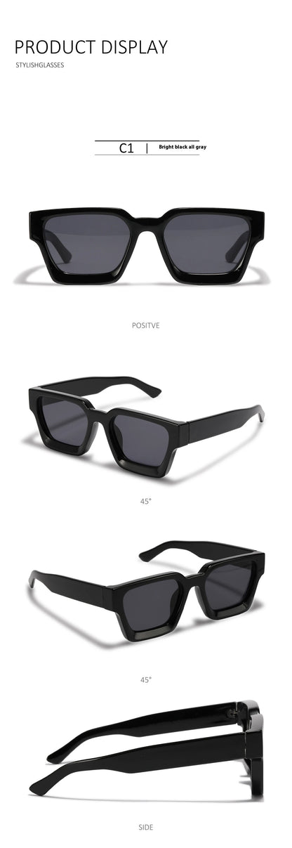 Narrow Glasses Rectangle Frame Personalized Trend Female Ins Style Versatile New Sunglasses Male