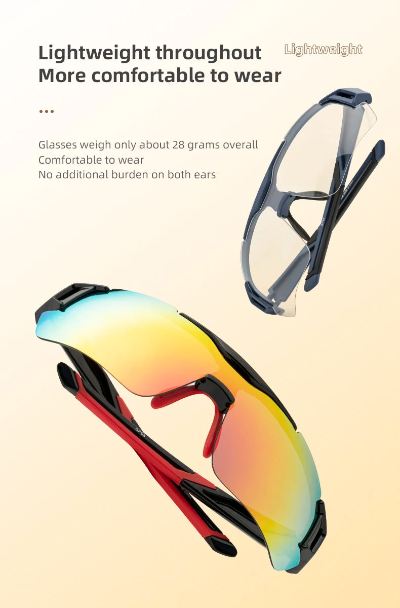 Gafas de ciclismo polarizadas ROCKBROS, gafas de sol deportivas para hombre, gafas de protección para ciclismo de montaña o carretera, 5 lentes