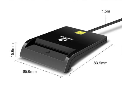 Zoweetek USB ID Smart Card Reader Electronic DNI Reader for ISO 7816 EMV IC DNIE Chip DNI Smart Card ZW-12026-1