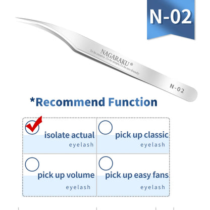 NAGARAKU Eyelash Extension Tweezers Makeup Stainless Steel Eyelash 3D accurate Clip