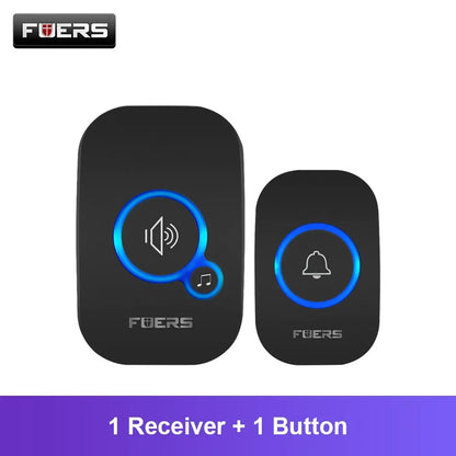 Fuers Wireless Doorbell Waterproof Welcome Chime Home Door Bell Intelligent 32 Songs Smart Alarm With Battery For Store Hotel