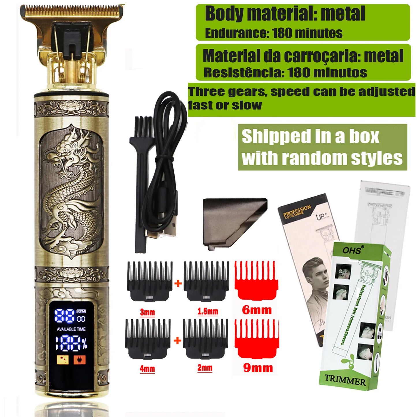 LCD Display T9 Hair Clipper Beard Shaving Body Hair Trimmer Clippers Electric Men Haircut Machine 0mm Barber Shaver