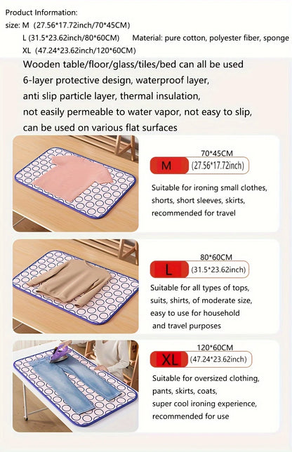 Portable High Temperature Ironing Mat - Foldable, Waterproof, and Insulated, Suitable for Travel/Home Use