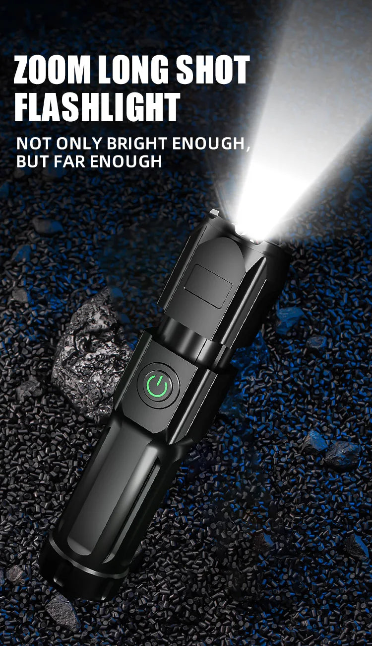 Powerful LED Flashlight Rechargeable USB 18650 Waterproof Zoom Fishing Hunting Camping 100,000 Lumens Tactical Flashlight LED FL