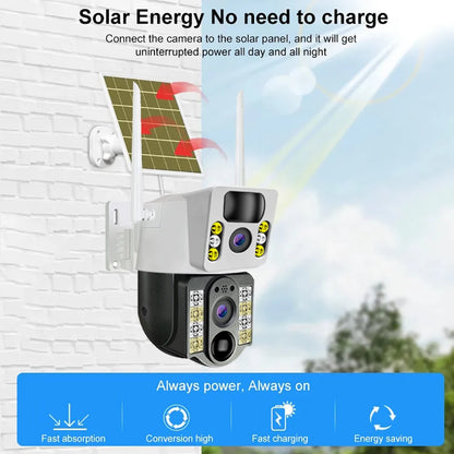 Cámara solar inalámbrica 4K de 8 MP con Sim 4G para exteriores, cámara IP con doble lente, Wifi, visión nocturna PIR, V380 Pro, monitor de protección de seguridad CCTV