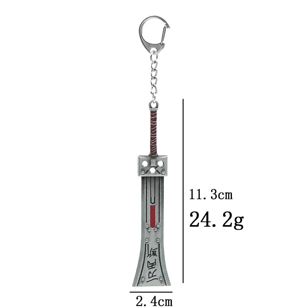 Game Final Fantasy 7 Cloud Buster Sword Keychain Remake Sword Zack Fair Weapon Metal Pendant Key Chain For Fans Cosplay Jewelry