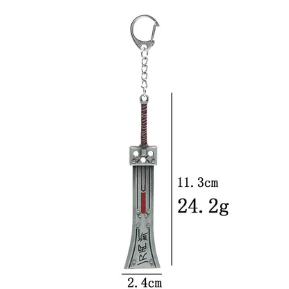 Game Final Fantasy 7 Cloud Buster Sword Keychain Remake Sword Zack Fair Weapon Metal Pendant Key Chain For Fans Cosplay Jewelry