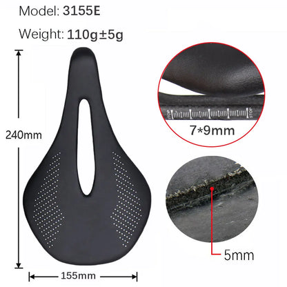 ELITA ONE MTB/Road Bike Saddle 240*143mm Carbon Fiber Super Light Leather 96g