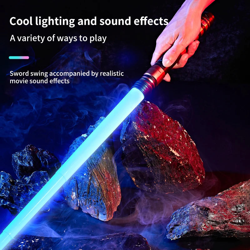 REikirc 75cm RGB  Lightsaber 2 in 1 7 colors Light Saber for 3+ Kids Laser Sword Toy Party Glow Swords