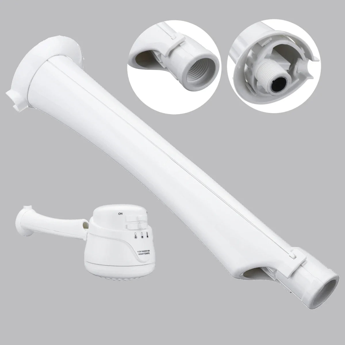 Electric Shower Head 110V/220V Instant Water Heater Temperature Controller 5.7ft Hose Bracket 3800W-5400W