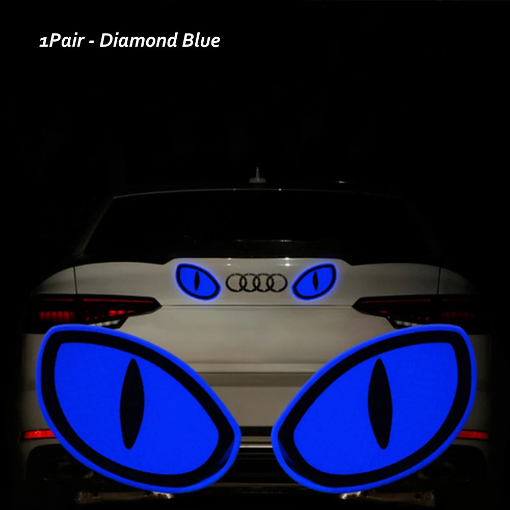 2Pcs Warning Car Reflective Safety Tape Sticker Cat-eye Reflective Sticker Car Sticker Reflective Strips Auto Truck Motorcycle