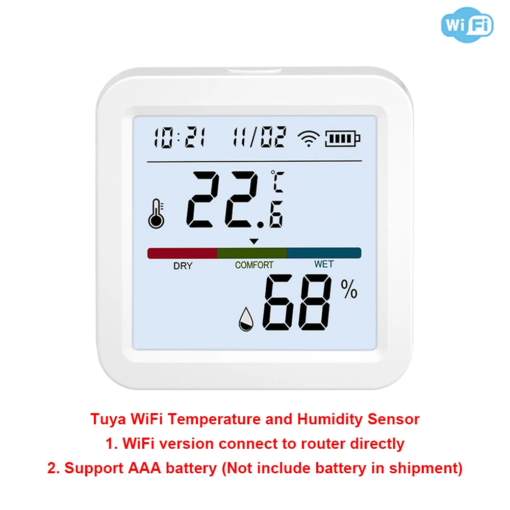 Termómetro e higrómetro inteligente con aplicación de temperatura y humedad Tuya WiFi o ZigBee, funciona con Alexa y Google Home