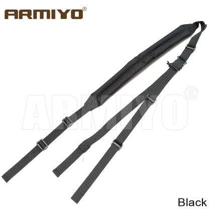 Armiyo Tactical Mission S3 2 Point Adjustable Shoulder Strap Gun Sling Nylon Belt Plastic Clip Mount Airsoft Hunting Accessories