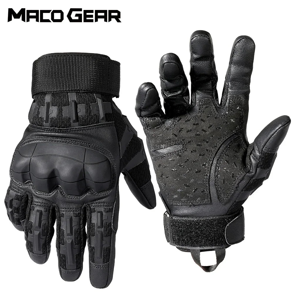 Guantes tácticos con pantalla táctil y carcasa rígida para caza al aire libre, airsoft, combate, tiro, senderismo, ciclismo, deportes, cuero sintético, equipo antideslizante