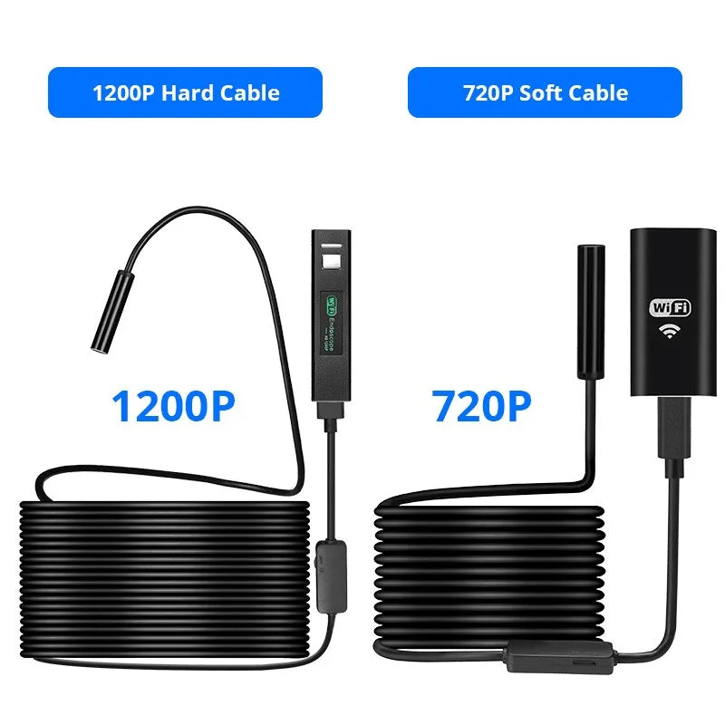 KERUI 1200P/720P WiFi Endoscope Waterproof Inspection Snake Mini Camera USB Borescope for Car for Iphone & Android Smartphone