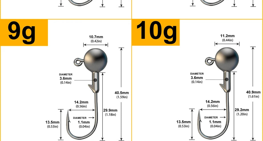 JYJ 1g 2g 3g 4g 5g 10g 20g 22g 25g 28g anzuelo de pesca con cabeza plomada, señuelo de pesca con cebo duro, gusano blando, anzuelo de pesca