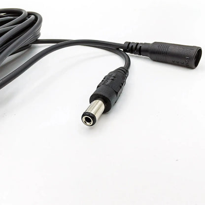 Cable de extensión de alimentación de 5 m y 10 m de CC de 12 V, conector de 5,5 mm x 2,1 mm, macho a hembra, para lámpara LED, cámara de seguridad CCTV, cable de alimentación negro