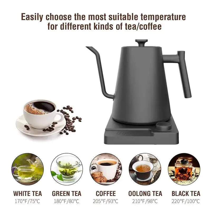 1200W Gooseneck Electric Kettle with Temperature Control Electric Kettle for Coffee and Tea Kettle Coffee Pot 110v/220v