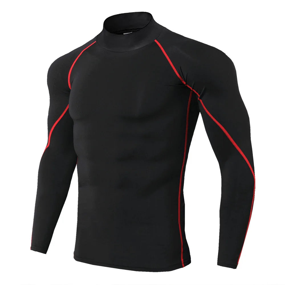 Men Sport T-shirt Quick Dry Bodybuilding Running Shirt Long Sleeve Compression Top Gym T Shirt Men Fitness Tight Rashgard