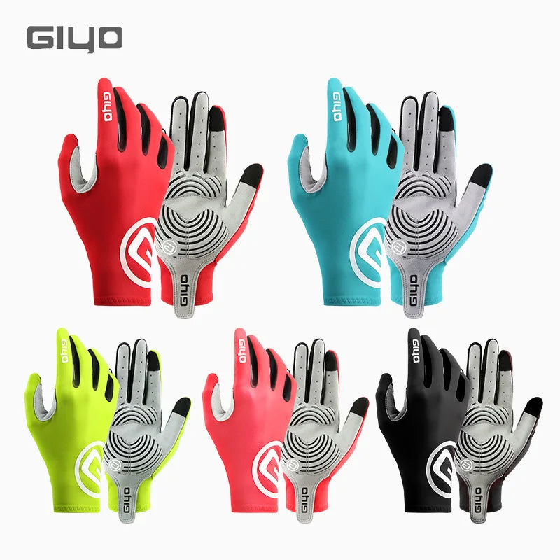 Giyo Wind Breaking Cycling Full Finger Gloves Touch Screen Anti-slip Bicycle Lycra Fabric Mittens Bicicleta Road Bike Long Glove