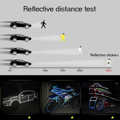 Cinta reflectante fluorescente para bicicleta de montaña, 1 cm x 8 m, para casco de bicicleta, motocicleta y scooter