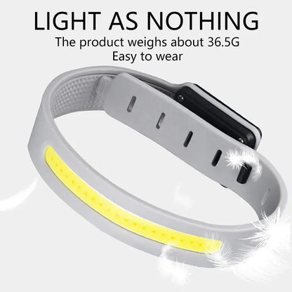 Luz LED COB para brazo y pierna, 350 mAh, 500 lúmenes, para deporte, carrera nocturna, advertencia, tipo C, recargable vía USB, IPX4, resistente al agua