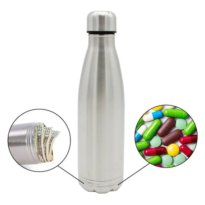 Secret Hidden Safe Steel Water Bottle Safe Money Box Secret Stash Spot Can Hidden Safes Storage Compartment for Cards Keys Cash