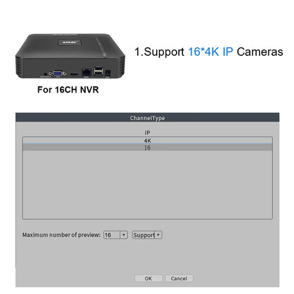 Grabadora de video DVR Smar H.265 CCTV de 8, 9, 16 y 32 canales para cámara IP 4K de 5 MP, compatible con detección de rostros, alarma por correo electrónico, aplicación XMEYE y Onvif