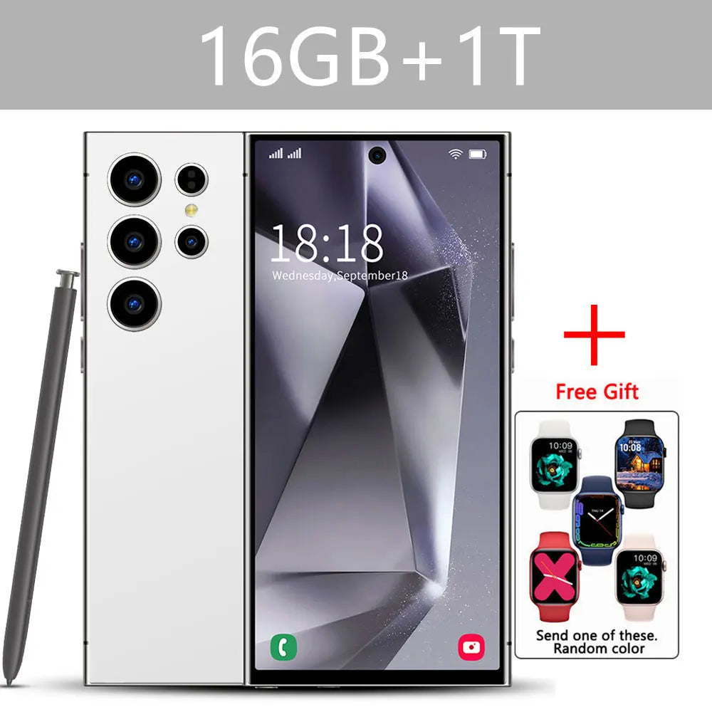 S24 Ultra Android Smartphone 7.3'' HD 5G Snapdragon 8 Gen 3 16GB+1TB Cellphones Mobile Phones Face Unlocked Cell Phone Tablet