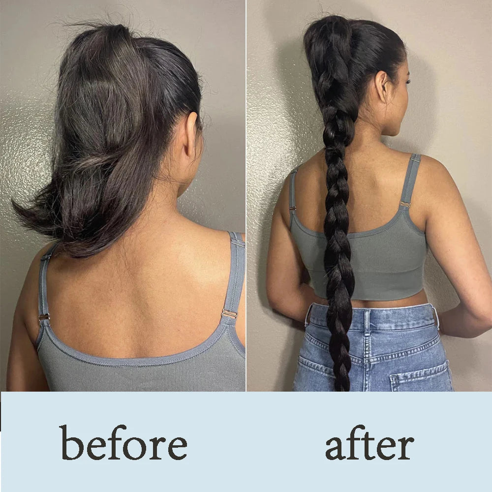 Extensiones de cola de caballo trenzada sintética larga con banda de goma, extensiones de cabello trenzado de boxeo de 24 pulgadas para uso diario de mujeres