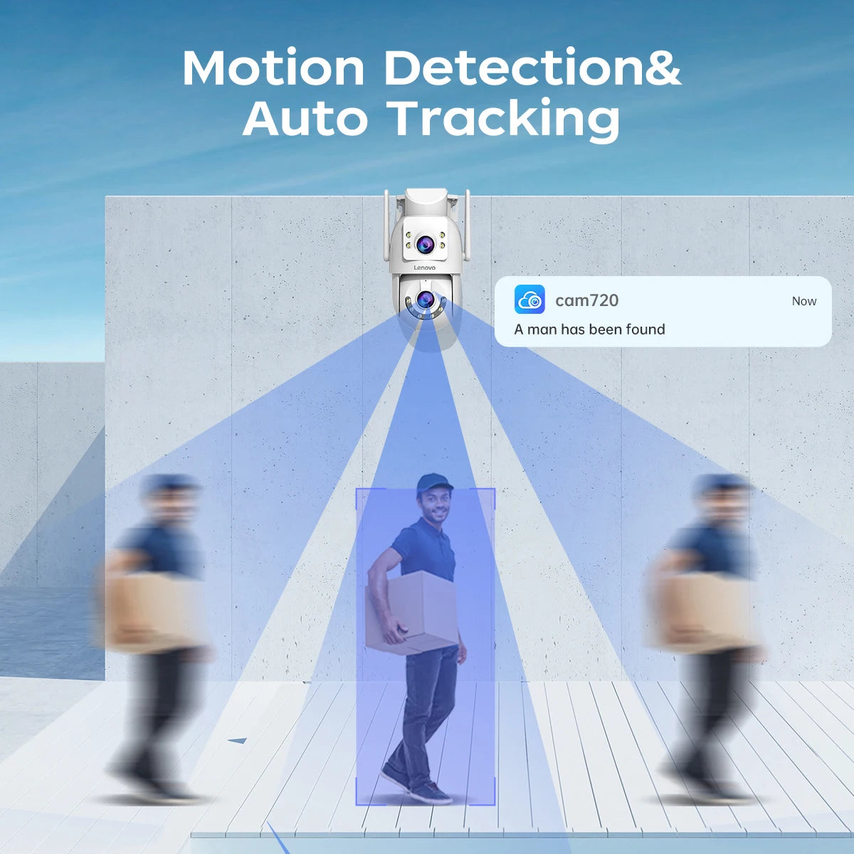 Lenovo 4K WiFi Surveillance Camera 5G Wifi Outdoor Dual Lens PTZ IP Cameras Auto Tracking Audio Video ONVIF Security CCTV Camera