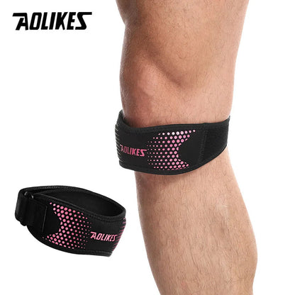 AOLIKES 1 rodillera ajustable para aliviar el dolor de rodilla, estabilizador de rótula, soporte para senderismo, fútbol, ​​baloncesto, correr y deportes