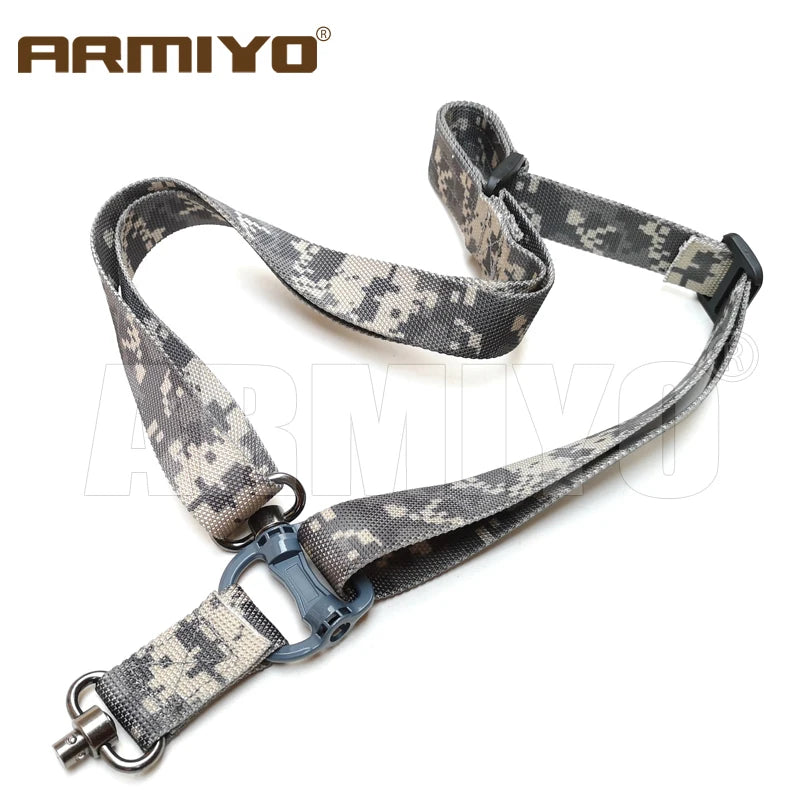 Armiyo Tactical Mission S3 2 Point Adjustable Shoulder Strap Gun Sling Nylon Belt Plastic Clip Mount Airsoft Hunting Accessories