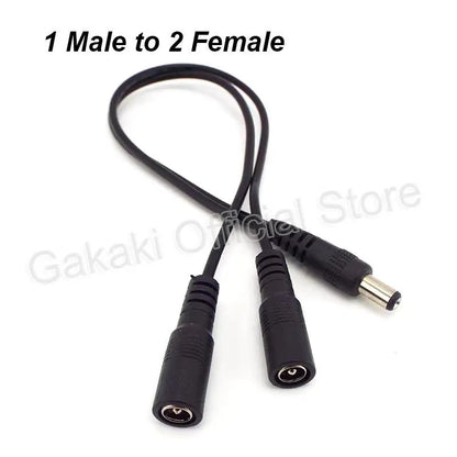 Female to Male Way Connector DC Plug Power Splitter Cable for CCTV LED Strip Light Power Supply Adapter 5.5mm*2.1mm